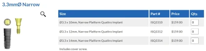 Quattro 3.3mm Narrow