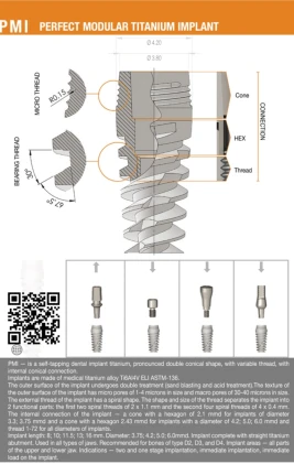 Perfect Modular Titanium Implant (PMI) 2.43
