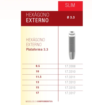Hexagono Externo Cilindrico Slim (3.3)