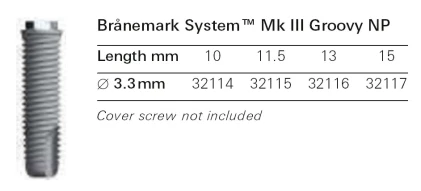 Branemark System MK III Groovy-narrow platform (3.5)