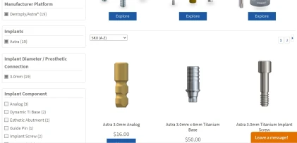 Components: Dentsply/Astra Compatible 3.0mm