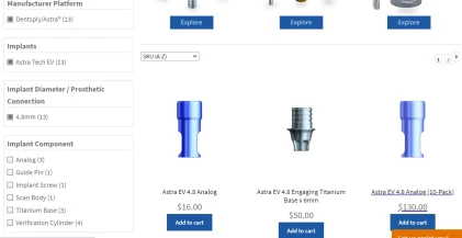 Components: Dentsply/Astra Compatible Astra Tech EV 4.8mm
