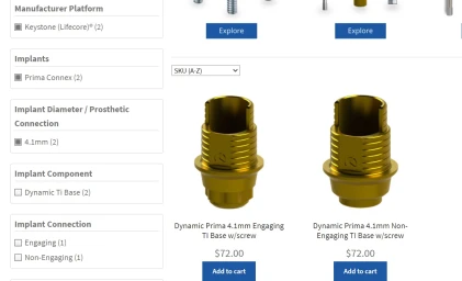 Components: Keystone (Lifecore) Compatible Prima Connex 4.1mm