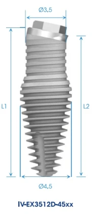 External Hex INVERTA Co-Axis 3.5mm-4.5mm