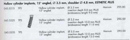 Hollow Cylinder 15 Degree Angled Esthetic Plus 3.5 (4.8)