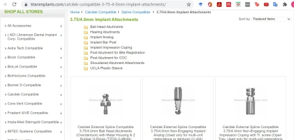 Components: Calcitek Compatible Spline 3.75/4.0mm