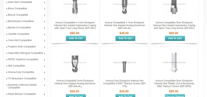 Components: Innova-Corp Compatible Endopore Internal Hex 5.0mm