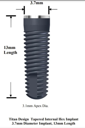 Titan Internal Hex Tapered 3.7mm (3.5)