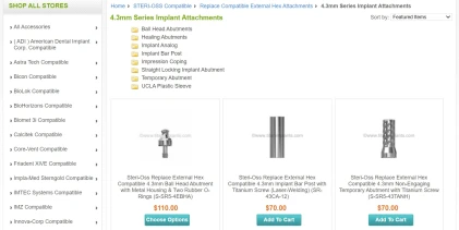 Components: STERI-OSS Compatible Replace External Hex 4.3mm
